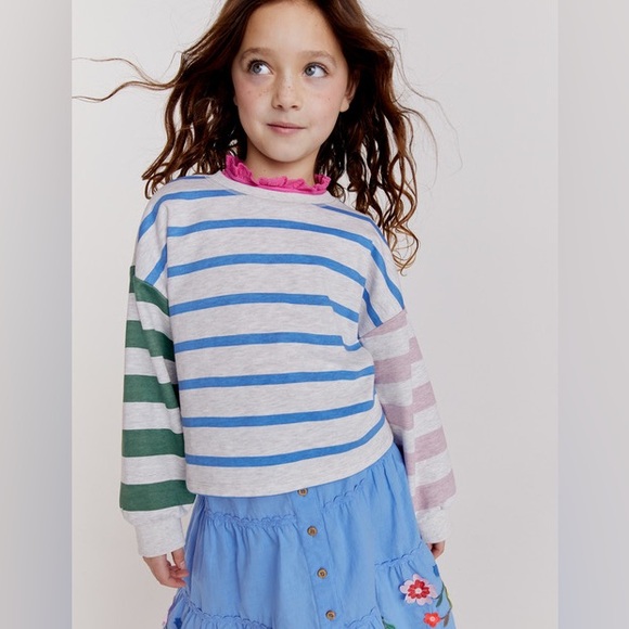 Mini Boden Other - Boden stripe pullover French terry shirt
